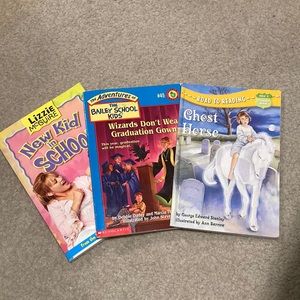 Lot of 3 Books,New Kid in School,Ghost Horse,Wizards don’t Wear Graduation Gowns